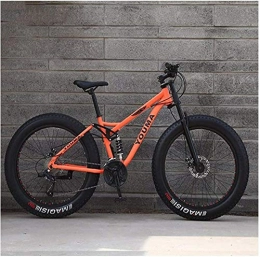 giyiohok Bike giyiohok Mountain Bikes 26 Inch Fat Tire for Adults Men Women Dual Suspension High-carbon Steel Mountain Bicycle with Dual Disc Brake All Terrain / Anti-Slip-24 Speed_Orange