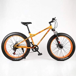 GQFGYYL-QD Fat Tyre Bike GQFGYYL-QD Mountain Bike with Adjustable Seat and Shock Absorption, 26 Inches Wheels 7 Speed Dual Disc Brake High-carbon steel Mountain Bicycle, for Adults Outdoor Riding, 2