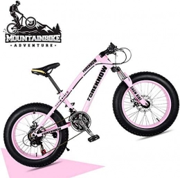 GQQ Bike GQQ 20-Inch Mountain Bike Tires, Variable Speed Bicycle Girls Hardtail MTB with Front Suspension and Disc Brakes, Frame Made of Carbon Steel, Black, 27 Speed, Pink