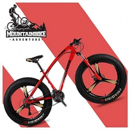 GQQ Bike GQQ 26 inch Hardtail MTB with Front Suspension Disc Brakes, Adult Mountain Bike, Variable Speed Bicycle Frames Made of Carbon Steel, Orange Spoke, 24 Speed, Red 3 Spoke