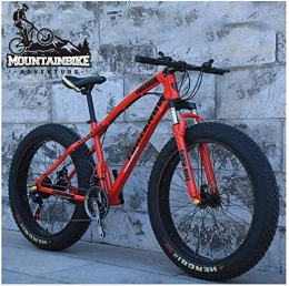 GQQ Bike GQQ 26 inch Hardtail MTB with Front Suspension Disc Brakes, Adult Mountain Bike, Variable Speed Bicycle Frames Made of Carbon Steel, Orange Spoke, 24 Speed, Red Spoke