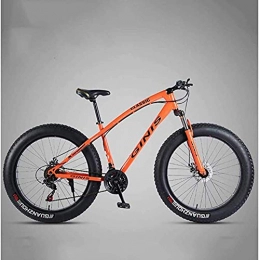 GQQ Bike GQQ 26-Inch Mountain Bikes, Dual Disc Brakes Fat Tire Mountain Bike Trail, Variable Speed Bicycle, Adjustable Seat Bicycle, High-Carbon, Black, 24 Speed Spoke, Red