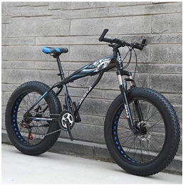 GQQ Fat Tyre Bike GQQ Adult Mountain Bike, Mens Girls Bicycles, Hardtail MTB Disc Brakes, Variable Speed Bicycle Frame Made of Carbon Steel, Big Tire Bike, Blue B, 26 inch 21 Speed, Blue B