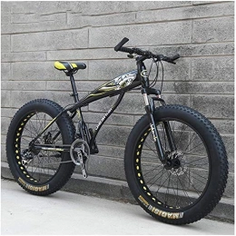 GQQ Fat Tyre Bike GQQ Adult Mountain Bike, Mens Girls Bicycles, Hardtail MTB Disc Brakes, Variable Speed Bicycle Frame Made of Carbon Steel, Big Tire Bike, Blue B, 26 inch 21 Speed, Yellow B