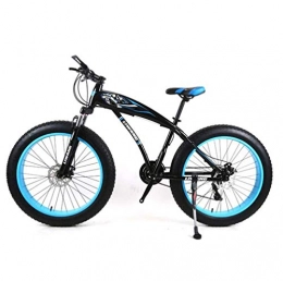 GQQ Fat Tyre Bike GQQ Road Bicycle Snowmobile Mountain Bike, 24 inch Wheels Road Bicycle Sports Leisure Unisex, Black Blue, 27 Speed