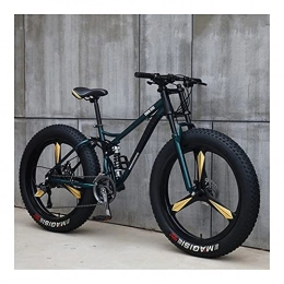 GUHUIHE Fat Tyre Bike GUHUIHE 26 Inch Wheel 27 Speed Adult Mountain Fat Bike Variable Speed Road Bicycle Off-road Snowmobile Men Outdoor Ride MTB (Color : Cyanblue 3 knife, Size : 21 Speed)