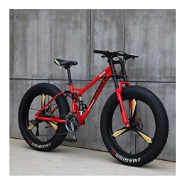 GUHUIHE Fat Tyre Bike GUHUIHE 26 Inch Wheel 27 Speed Adult Mountain Fat Bike Variable Speed Road Bicycle Off-road Snowmobile Men Outdoor Ride MTB (Color : Red 3 knife wheel, Size : 21 Speed)
