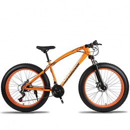 GUHUIHE Fat Tyre Bike GUHUIHE 26" Orange flame bicycle snow bicycle 27 speed double disc brake wide tire cross country speed mountain bike (Color : QL009 A, Size : 26 * 17(165 175cm))