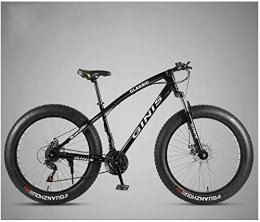 H-ei Fat Tyre Bike H-ei 26 Inch Mountain Bicycle, High-carbon Steel Frame Fat Tire Mountain Trail Bike, Men's Womens Hardtail Mountain Bike with Dual Disc Brake (Color : Black, Size : 27 Speed Spoke)