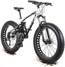 HCMNME Fat Tyre Bike HCMNME durable bicycle Adult Fat Tire Mountain Bike, 27 Speed Aluminum Alloy Off-Road Snow Bikes, Oil Pressure Double Disc Brake Beach Cruiser Bicycle, 26 Inch Wheels Alloy frame with Disc Brake