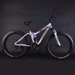 HCMNME Fat Tyre Bike HCMNME durable bicycle Adult Fat Tire Mountain Bike, Beach Snow Bike, Double Disc Brake Cruiser Bikes, Professional Grade Mens Mountain Bicycle 26 Inch Wheels Alloy frame with Disc Brakes