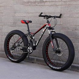 HCMNME Fat Tyre Bike HCMNME durable bicycle Adult Fat Tire Mountain Bike, Off-Road Snow Bike, Double Disc Brake Cruiser Bikes, Beach Bicycle 26 Inch Wheels Alloy frame with Disc Brakes (Color : A, Size : 7 speed)