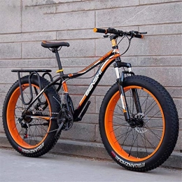 HCMNME Fat Tyre Bike HCMNME durable bicycle Mens Fat Tire Mountain Bike, Beach Snow Bike, Double Disc Brake Cruiser Bikes, Lightweight High-Carbon Steel Frame Bicycle, 26 Inch Wheels Alloy frame with Disc Brakes