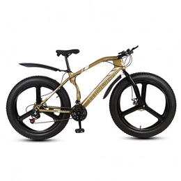 HECHEN Bike HECHEN 26 in Mountain Bikes, 26 Inch Fat Tire Hardtail Bike, Double disc brakes and Shock-absorbing Front fork Bicycles, 21 / 24 / 27 Speed, Yellow, 27 speed