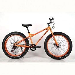 HJ Fat Tyre Bike hj Snowmobile Bike, 4.0 Widened Thick Tire Speed Changing Beach Bike 21 Speed 26 Inch Student Male And Female Mountain Bicycle Snowmobile, Orange