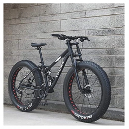 HJRBM Fat Tyre Bike HJRBM 26 inch Mountain Bikes， Adult Boys Girls Mountain Trail Bike， Dual Disc Brake Bicycle， High-Carbon Steel Frame， Anti-Slip Bikes，Blue，27 Speed fengong (Color : Black)