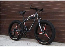 HongLianRiven Fat Tyre Bike HongLianRiven BMX 26 Inch Wheels Mountain Bike Bicycle For Adults, Fat Tire Hardtail MBT Bike, High-carbon Steel Frame, Dual Disc Brake 6-27 (Color : Grey, Size : 21 speed)
