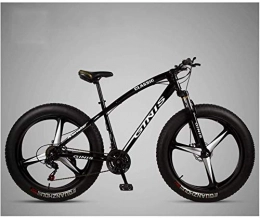 HQQ Bike HQQ 26 Inch Mountain Bicycle, High-carbon Steel Frame Fat Tire Mountain Trail Bike, Men's Womens Hardtail Mountain Bike with Dual Disc Brake (Color : Black, Size : 27 Speed 3 Spoke)