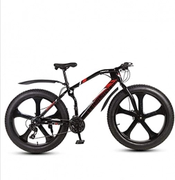 HUAQINEI Bike HUAQINEI Mountain Bikes, 26 inch snow beach bike disc brake super wide 4.0 tires off-road variable speed mountain bike five- wheel Alloy frame with Disc Brakes (Color : Black, Size : 27 speed)