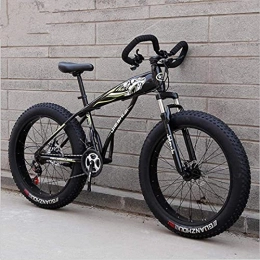 HUAQINEI Fat Tyre Bike HUAQINEI Mountain Bikes, 26 inch snow bike super wide tire variable speed 4.0 snow bike mountain bike butterfly handle Alloy frame with Disc Brakes (Color : Fluorescent yellow, Size : 27 speed)