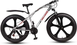 Hycy Bike HYCy Adult Mens Fat Tire Mountain Bike, Variable Speed Snow Beach Bikes, Double Disc Brake Cruiser Bicycle, 26 Inch Magnesium Alloy Integrated Wheels