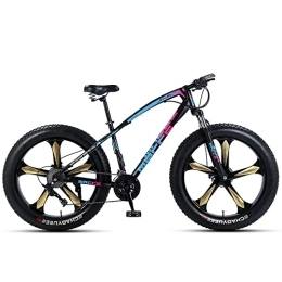 JAMCHE Fat Tyre Bike JAMCHE 26 * 4.0 Inch Thick Wheel Mountain Bikes, Adult Fat Tire Mountain Trail Bike, 7 / 21 / 24 / 27 / 30 Speed Bicycle, High-carbon Steel Frame, Dual Full Suspension Dual Disc Brake Bicycle