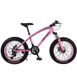 JAMCHE Fat Tyre Bike JAMCHE 26 Inch Mountain Bike, Fat Tire Bike, Full 30 / 27 / 24 / 21 / 7 Speed Mountain Trail Bike, Dual Disc Brake, High-Carbon Steel Frame, Front Suspension, Urban Commuter City Bicycle