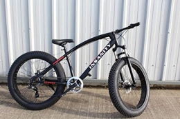 JHI Bike JHI Fat Bike Insanity Black With Black Extreme 26" X 4" wheels Bicycle with 7 Shimano Gears