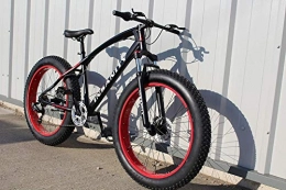 JHI Fat Tyre Bike JHI Fat bike Insanity Black With Red Wheels 26" x 4