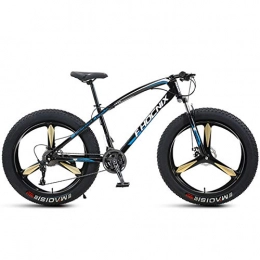 JKCKHA Bike JKCKHA Fat Tire Mountain Bike, 26-Inch Wheels, 4-Inch Wide Tires, 21 / 27 / 30-Speed, Steel Frame, Front And Rear Brakes, Multiple Colors, Black Blue, 27 speed