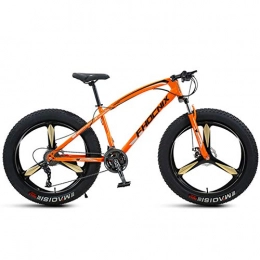 JKCKHA Bike JKCKHA Fat Tire Mountain Bike, 26-Inch Wheels, 4-Inch Wide Tires, 21 / 27 / 30-Speed, Steel Frame, Front And Rear Brakes, Multiple Colors, Black Orange, 21 speed