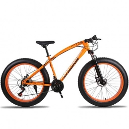 JLFSDB Fat Tyre Bike JLFSDB 26 Inch Mountain Bicycles 21 / 24 / 30 Speeds Lightweight Aluminium Alloy Frame Full Suspension Disc Brake (Color : Orange, Size : 24speed)