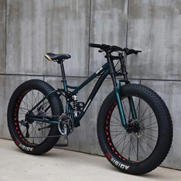 JXJ Fat Tyre Bike JXJ Mountain Bikes High Carbon Steel Full Suspension Mtb Dual Disc Brake Bicycle for Men Women (26 Inch, 7 / 21 / 24 / 27 Speed)