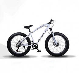 JYTFZD Fat Tyre Bike JYTFZD WENHAO Mountain Bikes, 26 Inch Fat Tire Hardtail Mountain Bike, Dual Suspension Frame and Suspension Fork All Terrain Mountain Bicycle, Men's and Women Adult (Color : White spoke)