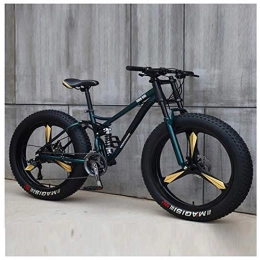 KaiKai Fat Tyre Bike KaiKai Men's Mountain Bikes, 26-Inch Mountain Trail Bike, High-carbon Steel Dual-Suspension Mountain Bike, Adult All Terrain Mountain Bike, Fat Tire Anti-Slip Bikes, Black 5 Spoke, 21 speed