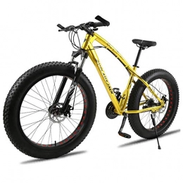 KAMELUN Bike KAMELUN Mountain Bike, Fat Tire Mountain Bikes with Front Suspension for Adults Men Women tires Anti-Slip Mountain Bicycle High-carbon Steel Dual Disc Bike-26 Inch, Yellow, 21 speed