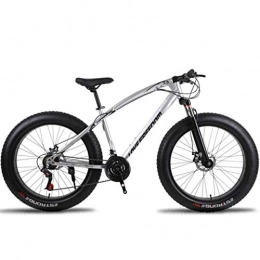 Kays Fat Tyre Bike Kays 26 Inch Mountain Bicycles 7 / 21 / 24 / 27 Speeds Lightweight Aluminium Alloy Frame Full Suspension Disc Brake Spoke Wheel (Color : Silver, Size : 21speed)
