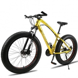 Kays Fat Tyre Bike Kays 26 Inch Mountain Bicycles 7 / 21 / 24 / 30 Speeds Lightweight Aluminium Alloy Frame Full Suspension Disc Brake (Color : Gold, Size : 27speed)