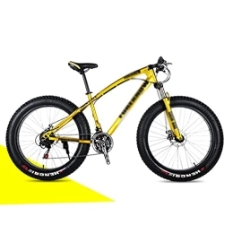 Kays Fat Tyre Bike Kays 26 Inch Mountain Bike Carbon Steel MTB Bicycle With Disc-Brake Suspension Fork Cycling Urban Commuter City Bicycle(Size:21 Speed, Color:Yellow)