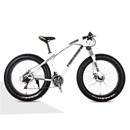 Kays Fat Tyre Bike Kays 26 Inch Mountain Bike Carbon Steel MTB Bicycle With Disc-Brake Suspension Fork Cycling Urban Commuter City Bicycle(Size:24 Speed, Color:White)