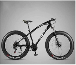 Kytwn Fat Tyre Bike Kytwn 26 Inch Mountain Bicycle, High-carbon Steel Frame Fat Tire Mountain Trail Bike, Men's Womens Hardtail Mountain Bike with Dual Disc Brake (Color : Black, Size : 30 Speed Spoke)