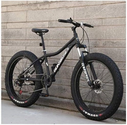Kytwn Fat Tyre Bike Kytwn 26 Inch Mountain Bikes, High-carbon Steel Hardtail Mountain Bike, Fat Tire All Terrain Mountain Bike, Women Men's Anti-Slip Bikes (Color : Black, Size : 27 Speed)