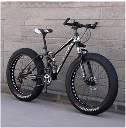 Kytwn Fat Tyre Bike Kytwn Adult Mountain Bikes, Fat Tire Dual Disc Brake Hardtail Mountain Bike, Big Wheels Bicycle, High-carbon Steel Frame (Color : New Black, Size : 26 Inch 27 Speed)