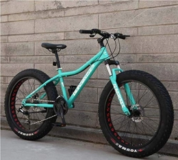 LAMTON Fat Tyre Bike LAMTON Mountain Bikes, 26Inch Fat Tire Hardtail Snowmobile, Dual Suspension Frame And Suspension Fork All Terrain Men's Mountain Bicycle Adult (Color : Green 1, Size : 24Speed)