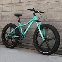 laonie Fat Tyre Bike laonie 26 Inch Fat Bike Five Spokes Wheel Adult Mountain Bicycle-Green_24 speed