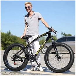LDLL Fat Tyre Bike LDLL Mountain Bikes 26 Inch, 24 Inch Frame Fat Tire Suspension Mountain Bicycle, High-carbon Steel Frame, Double Disc Brakes All Terrain Mountain Bike