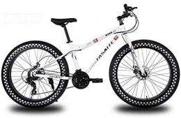 Leifeng Tower Bike Leifeng Tower Lightweight， 26 Inch Wheels Mountain Bike for Adults, Fat Tire Hardtail Bike Bicycle, High-Carbon Steel Frame, Dual Disc Brake Inventory clearance (Color : White, Size : 24 speed)