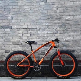 Leifeng Tower Fat Tyre Bike Leifeng Tower Lightweight Fat Tire 26 Inch Mountain Bike Mens, Beach Bike, Double Disc Brake Cruiser Bikes, 4.0 Wide Wheels, Adult Snow Bicycle Inventory clearance (Color : Orange, Size : 24 speed)