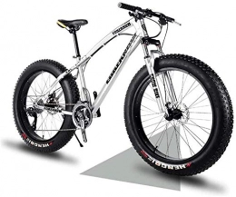 Leifeng Tower Bike Leifeng Tower Lightweight Fat Tire Mountain Bike Mens, Beach Bike, Double Disc Brake 20 Inch Cruiser Bikes, 4.0 wide Wheels, Adult Snow Bicycle Inventory clearance (Color : Silver, Size : 7speed)
