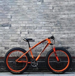 Leifeng Tower Fat Tyre Bike Leifeng Tower Lightweight Fat Tire Mountain Bike Mens, Beach Bike, Double Disc Brake Cruiser Bikes, 4.0 wide Wheels, Adult 24 Inch Snow Bicycle Inventory clearance (Color : Orange, Size : 24 speed)